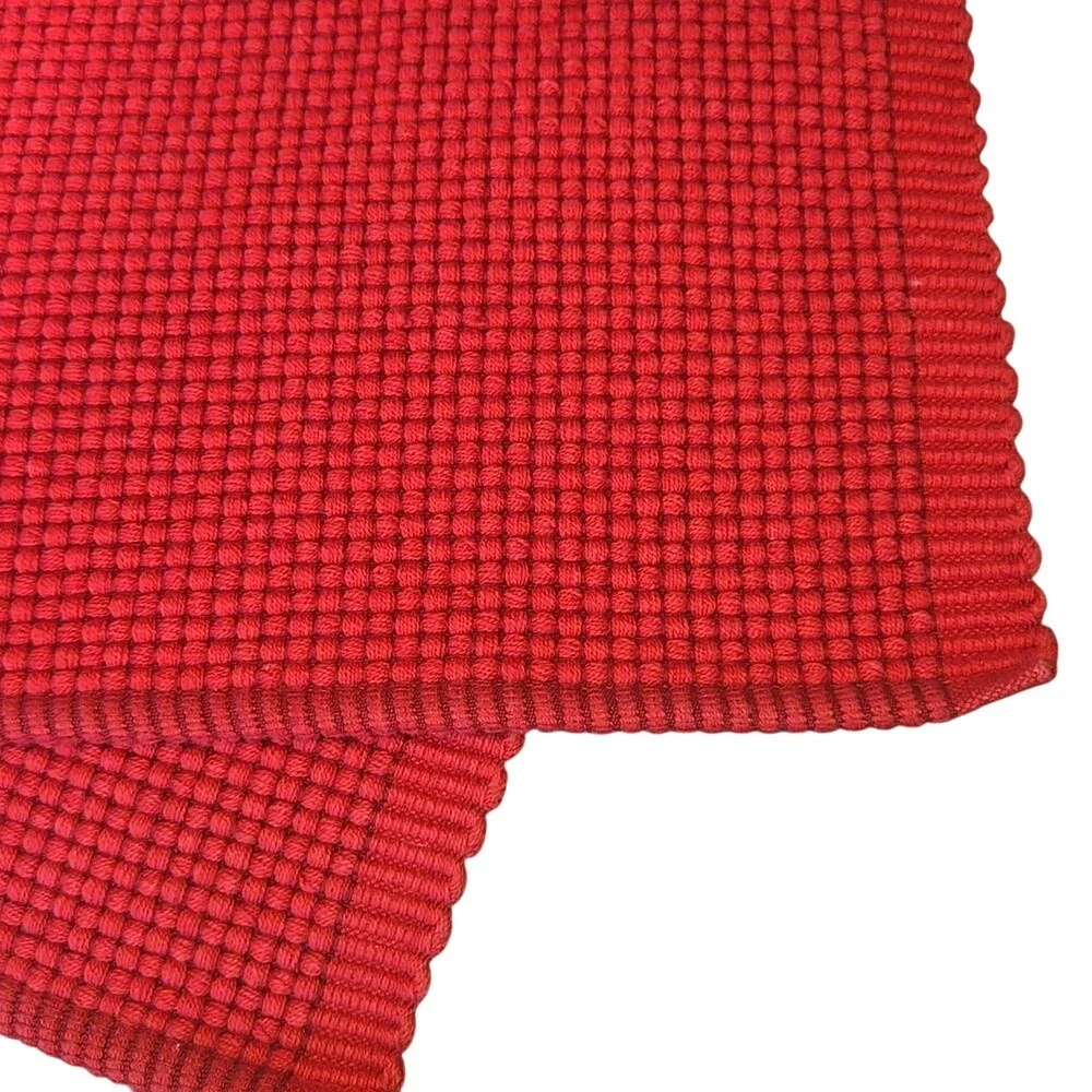 Sur La Table SET OF 2 Placemats Waffle Ribbed 100% Cotton Red‎ Festive Holiday